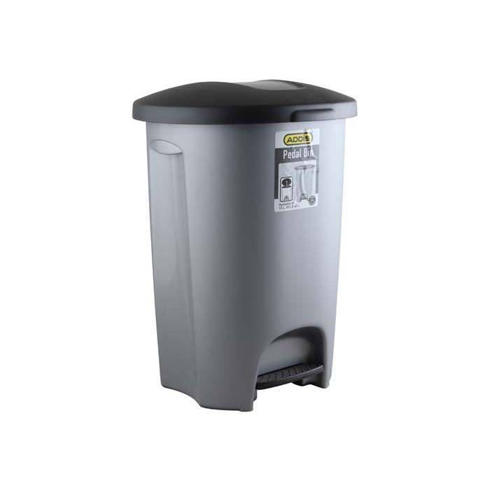 Addis Grey Dustbin With Pedal 20L