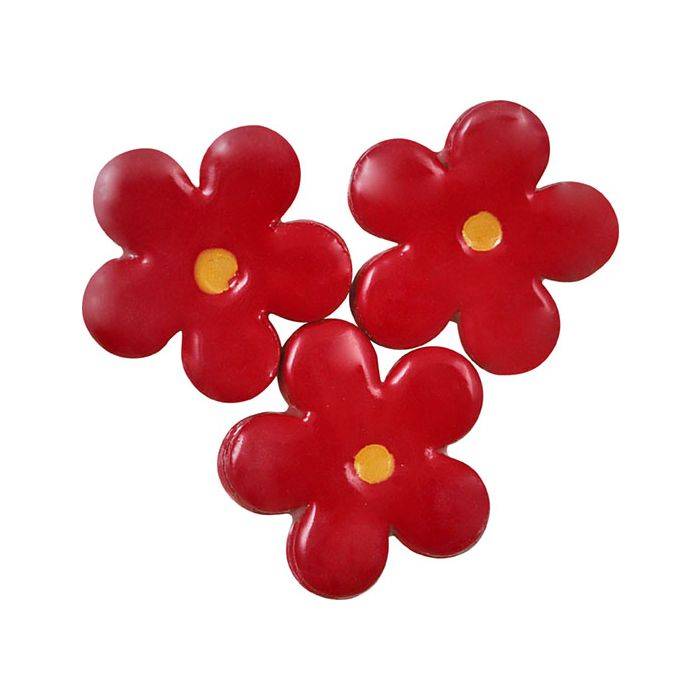 The Clay Club Red Large Happy Flower Mosaic Inserts - 3 Pack