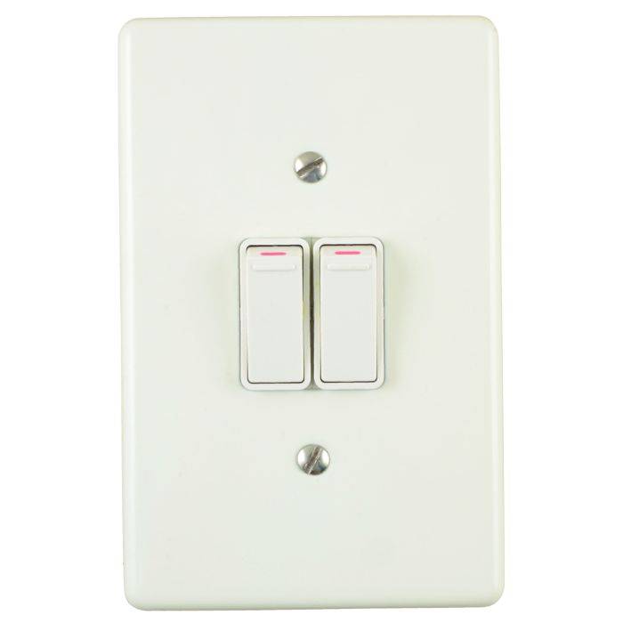 Lesco White Steel 2-Lever 1-Way Light Switch 2x4