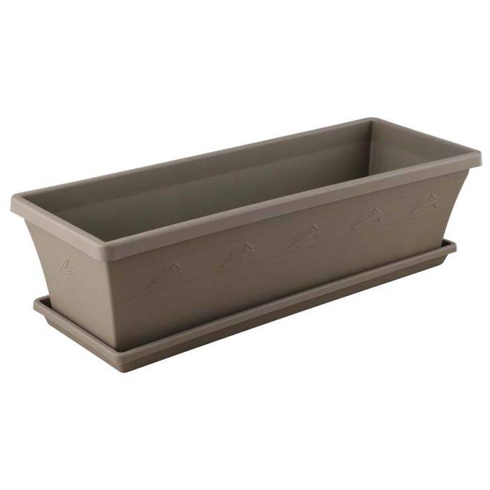 Sebor Beige Sill Planter with Saucer 500mm