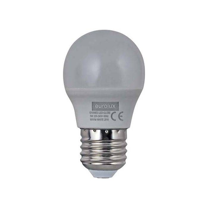 Eurolux 5W Warm White E27 Golfball LED Globe