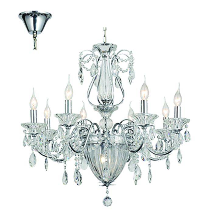 Radiant Chrome and Clear Crystal 8-Light Chandelier