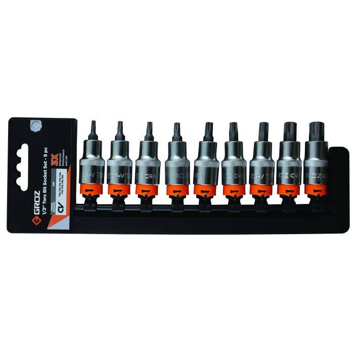 Groz 9 Piece 12" Drive Torx Socket Set