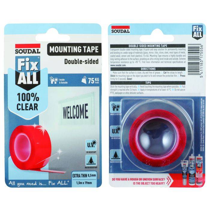 Soudal Fix All 150kg Double Sided Tape 19mm x 1.5m
