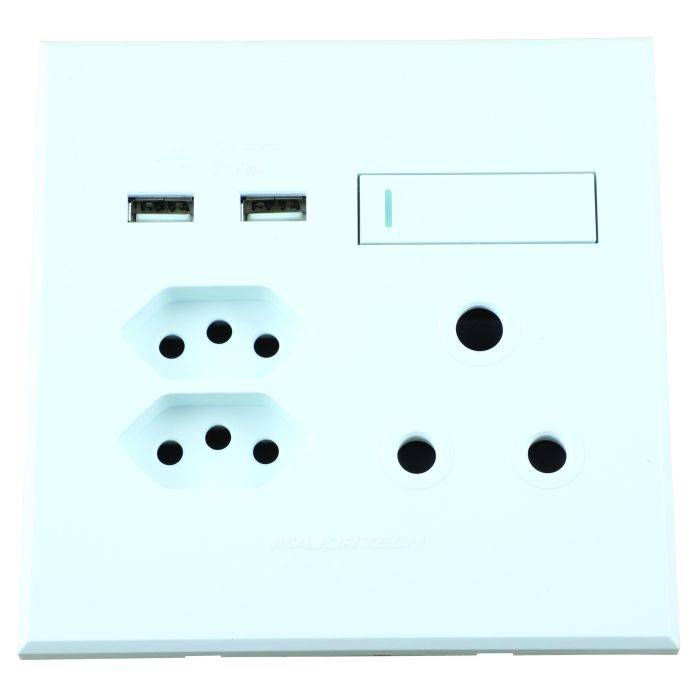 Veti 3 White 2 New RSA, 1 RSA & 2 USB Wall Socket 4x4