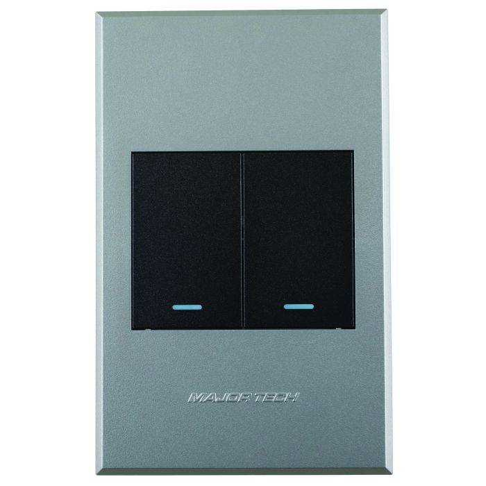 Veti 3 Graphite & Titanium 2-Lever 1-Way Light Switch 2x4