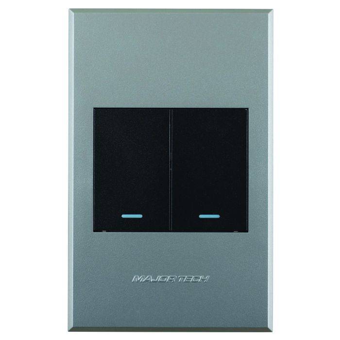 Veti 3 Graphite & Titanium 2-Lever 2-Way Light Switch 2x4