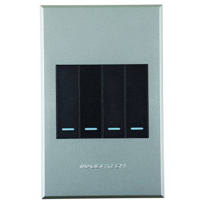 Veti 3 Graphite & Titanium 4-Lever 2-Way Light Switch 2x4