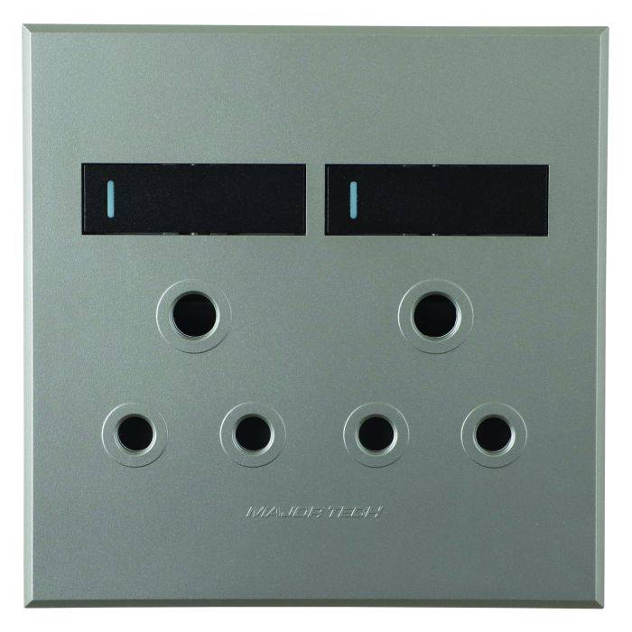 Veti 3 Graphite & Titanium Double 2 RSA Wall Socket 4x4