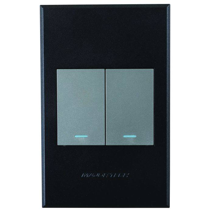 Veti 3 Titanium & Graphite 2-Lever 2-Way Light Switch 2x4