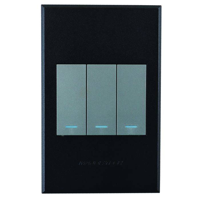 Veti 3 Titanium & Graphite 3-Lever 2-Way Light Switch 2x4