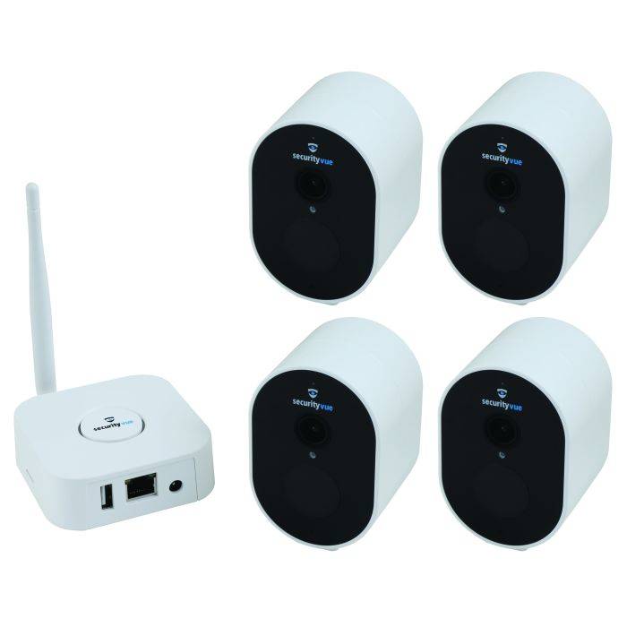Securityvue Smarthome 1080P HD Wireless Rechargeable 4 Camera NVR Kit