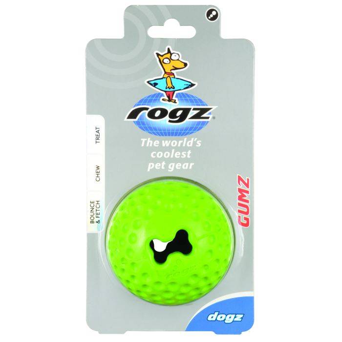 Rogz Lime Large Rubber Gumz Treat Ball