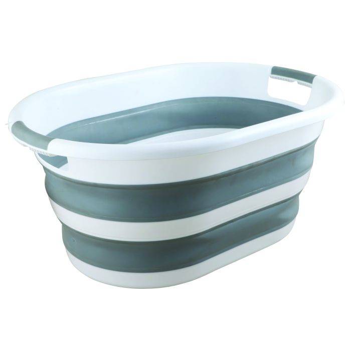 Home Quip Grey & White Foldaway Laundry Basket 450 x 620mm