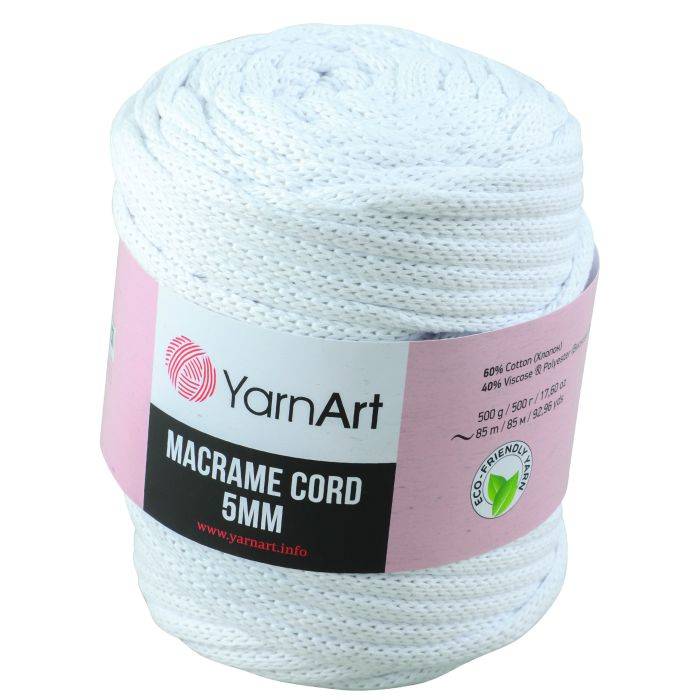 Yarn Art White Macrame Cord 5mm 500g