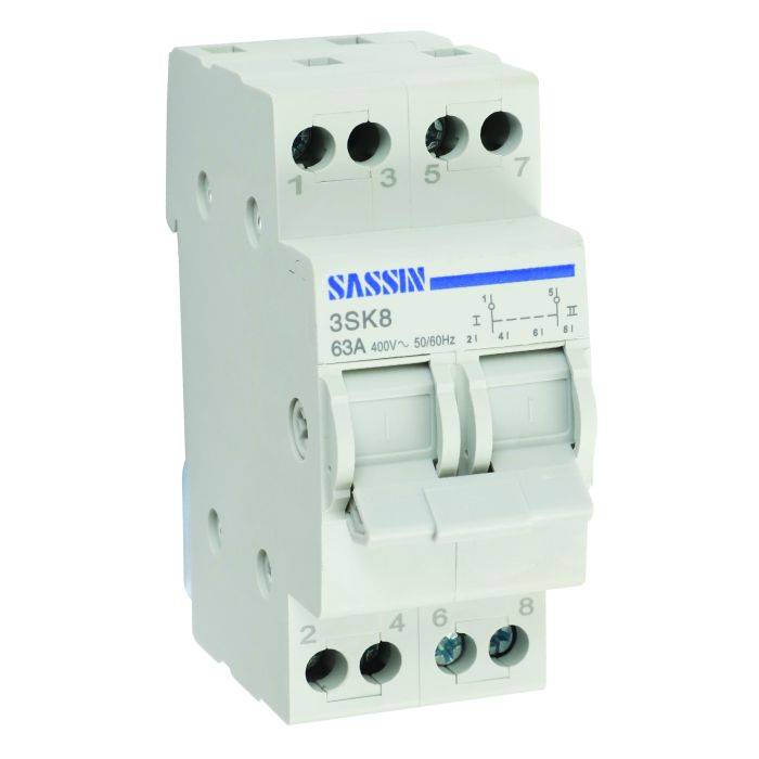 Lear 63A 2 Pole DIN Changeover Switch