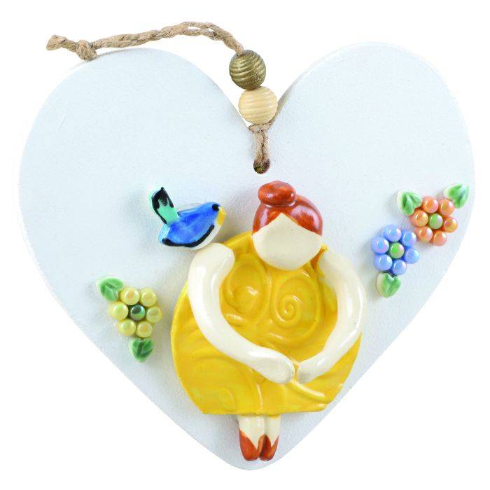 The Clay Club Clay Air Plant Figure On Heart Mosaic Tiles -
