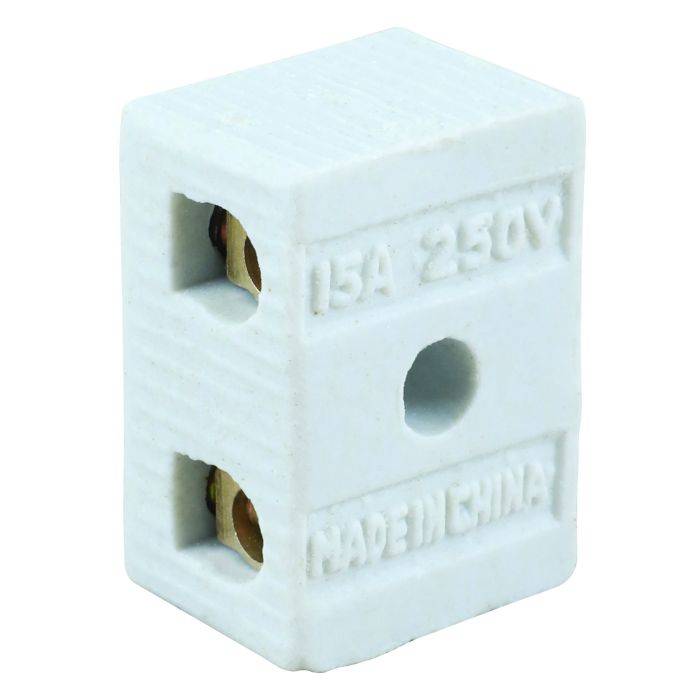 Eurolux Porcelain 2 Way 15A Connector Block
