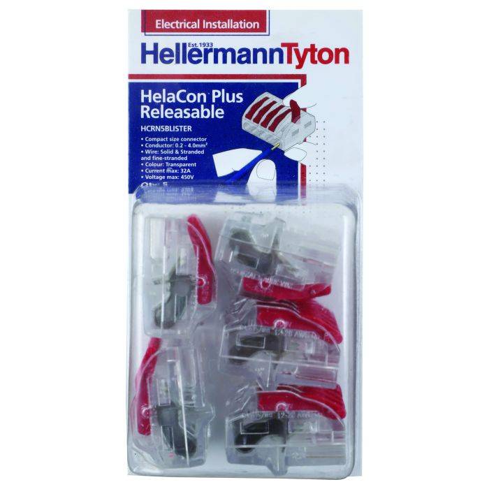 HellermannTyton 5 Way Releasable Helacon Plus Connector - 5 Pack