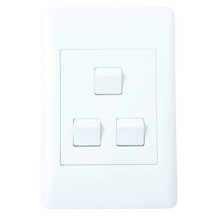 Lesco Apollo White 3-Lever 1-Way Light Switch 2x4