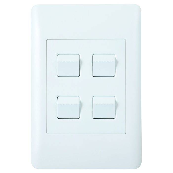 Lesco Apollo White 4-Lever 1-Way Light Switch 2x4