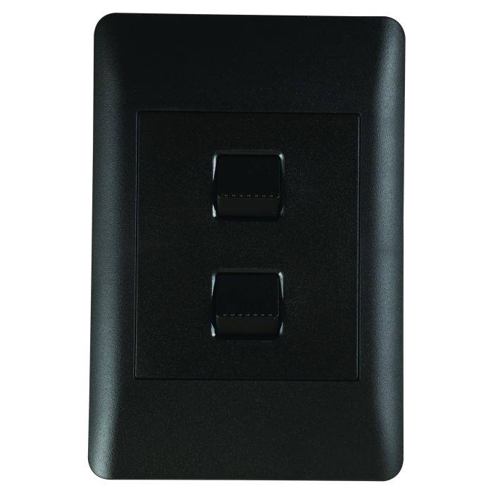 Lesco Apollo Black 2-Lever 1-Way Light Switch 2x4