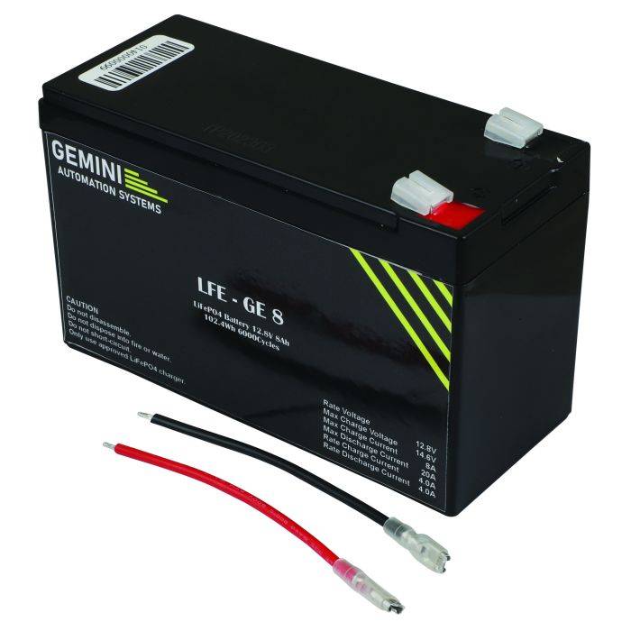 Gemini 12.8V LiFePO4 Gate Motor Battery 8Ah