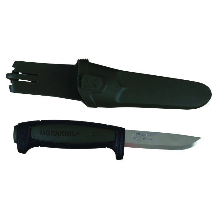 Hi-Vis OBlack/Green Morakniv Basic Knife