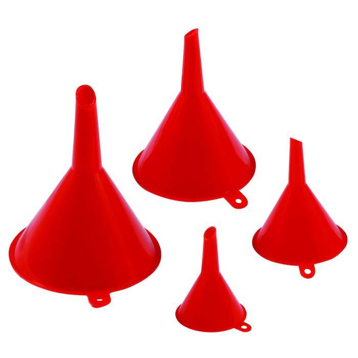 Trade Quip 4PK Red Funnel Plastic