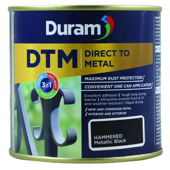 Duram DTM Metal Black Metal Primer 3in1 Hammered 500ml