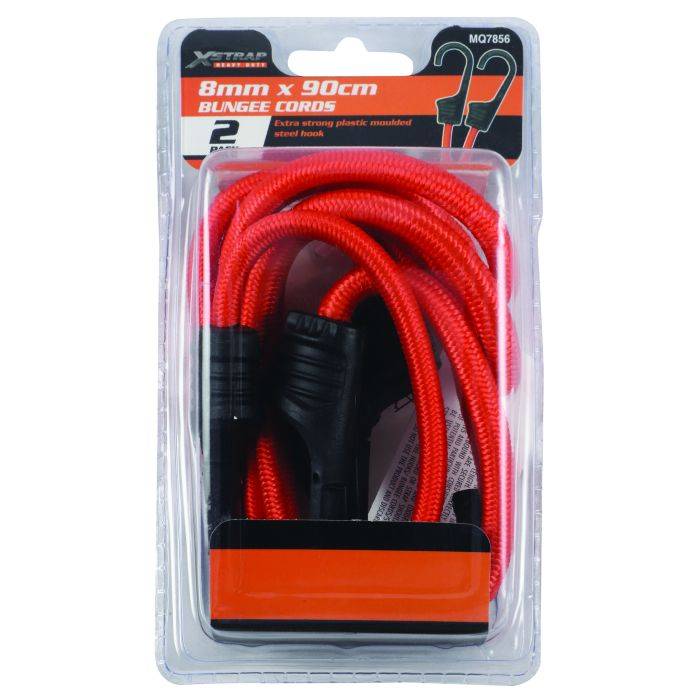 X-Strap Bungee Strap With Plastic Hooks 2 Pack 900 x 8mm