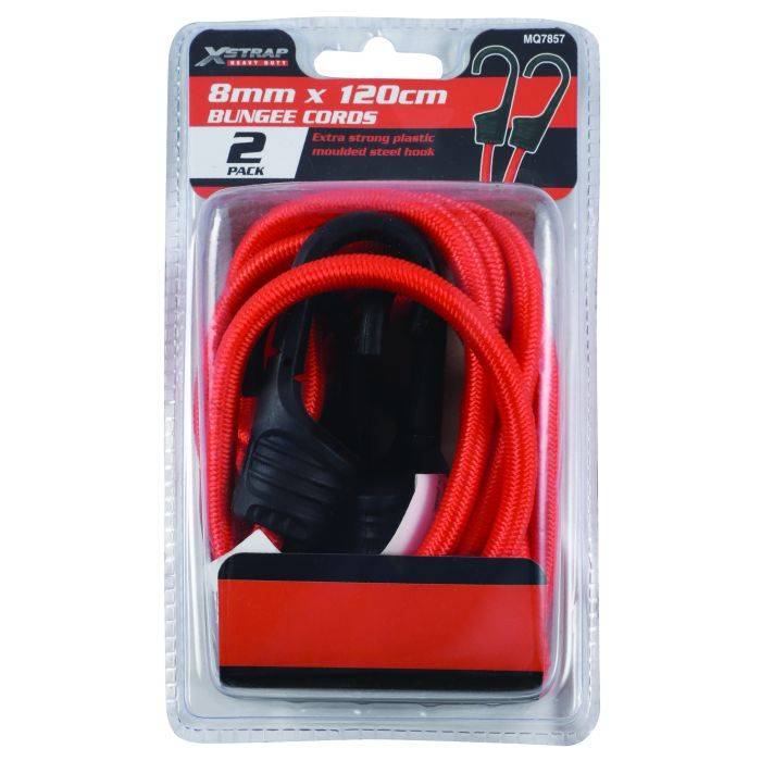 X-Strap Bungee Strap Plastic Hook 2 Pack 1200 x 8mm