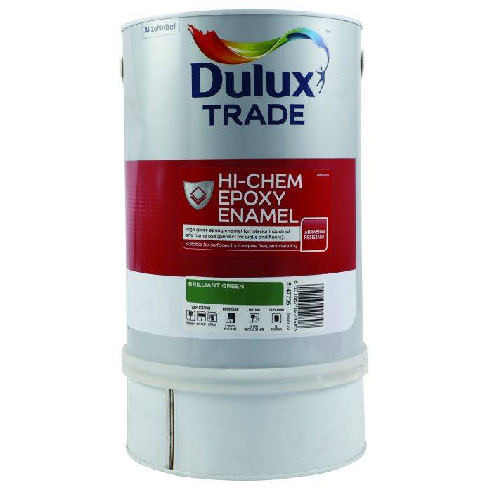 Dulux Brilliant Green Enamel Epoxy Hi-Chem Trade 5L
