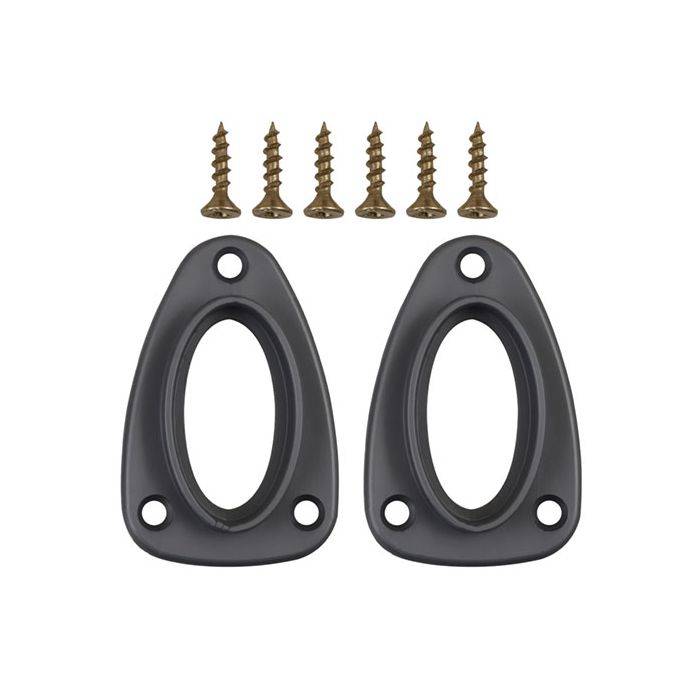 Raiel Silver Plastic Oval Rail End Bracket 19mm - 2 Pack