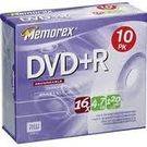 Memorex 864171-10C 16X Lightscribe DVD+R 4.7GB - Slim JC 10 pack