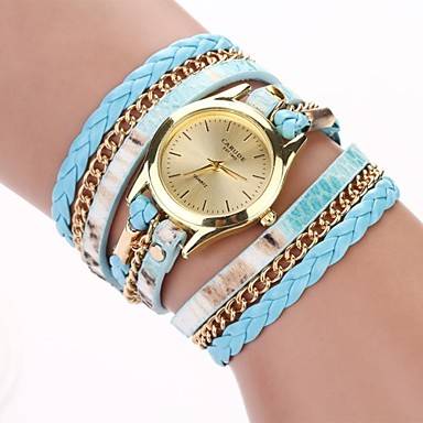 Women's Leopard Grain Woven Luxury Brand Quartz Wristwatch
