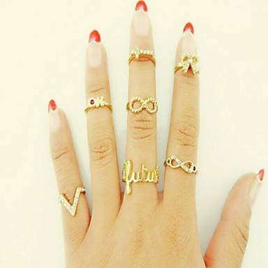 Ring Party/Daily/Casual/Sports Jewelry Gold Alloy Midi Rings (7pcs)