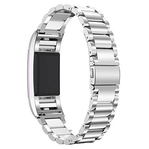 CHC Fitbit Charge 2 Accessory Band, Solid Stainless Steel Bracelet Wristband for Charge 2 Smart Fitn