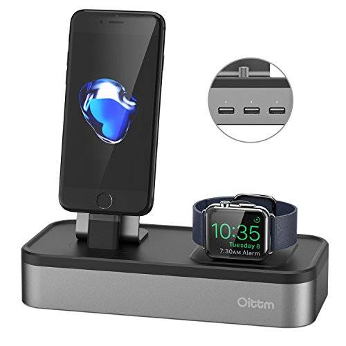 Apple Watch Stand, Oittm [5 in 1 New Version] Multifunction Charging Stand, 5-port USB Charger Dock