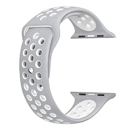 top4cus 38mm Soft Silicone Replacement Sport Strap iWatch Band for Apple Watch 38mm Edition & Sport