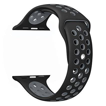 Apple Watch Band, FanTEK Soft Silicone Nike+ Sport Style Replacement iWatch Strap Wrist Band fo