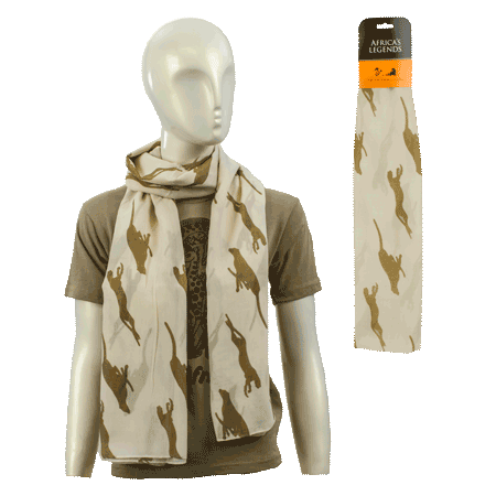 Scarf Cheetahs Cream Small South Africa Flag