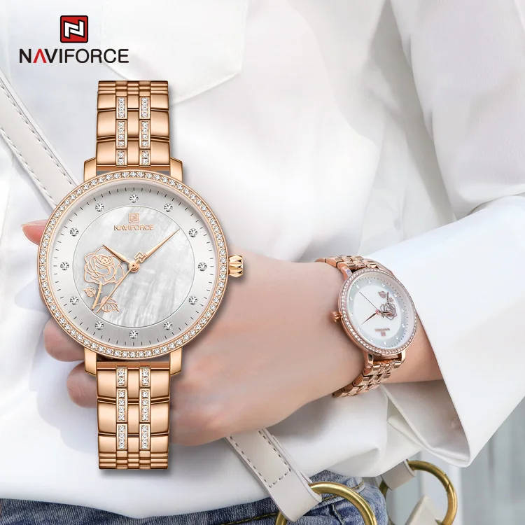 Naviforce 5017 Rgw Luxury Relojes Montre Homme Women Watches Quartz Hot Sale Most Popular Products - Buy Women Watch,Ladies Watches,Naviforce Women Watch Product on Alibaba.com