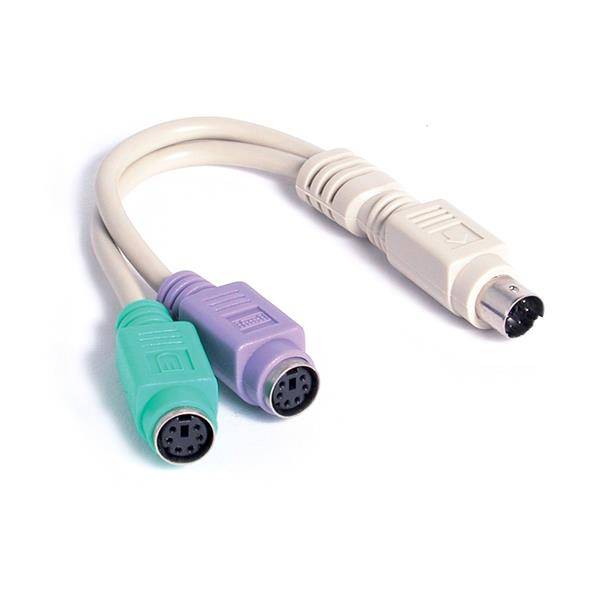 Mouse and Keyboard to one Splitter Cable Adapter PS2 Black