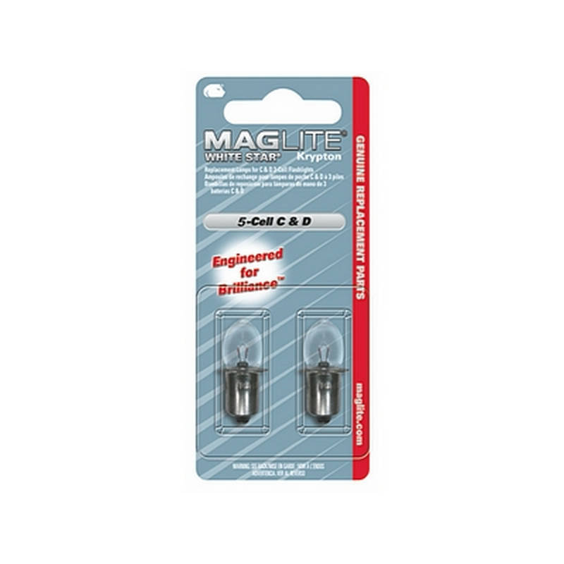 Maglite White Star Lamps 5 Cell (2 Per Card)