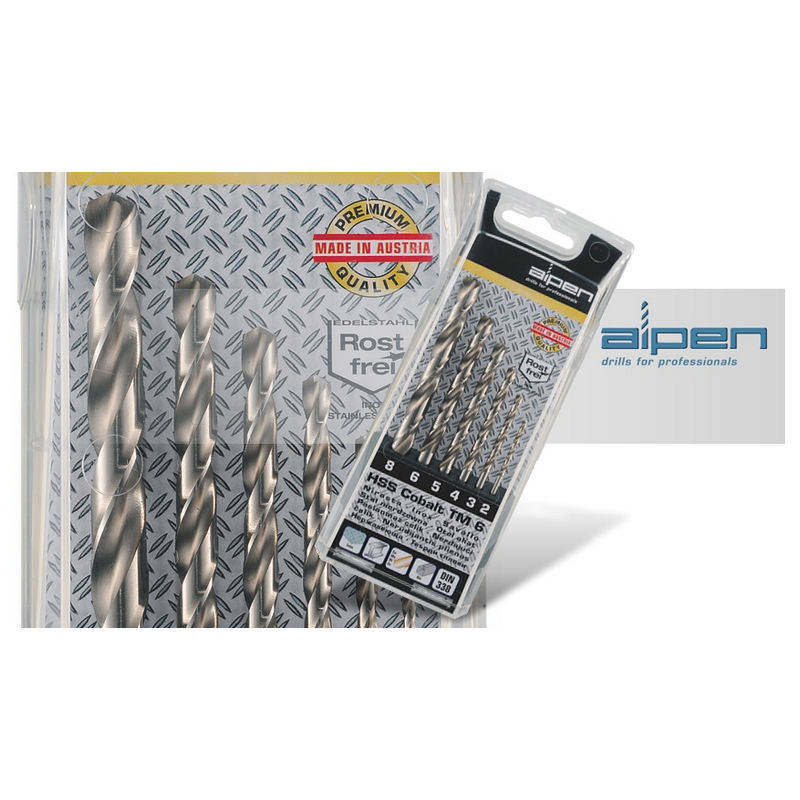 Alpen Cobalt Drill Bit Set 6 Piece 2-8mm