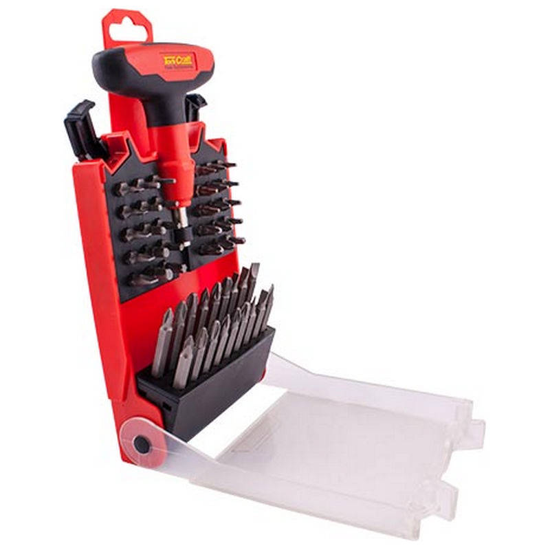 Tork Craft Screwdriver Bit Set 49pcs With T-Handle Driver In Storage Case