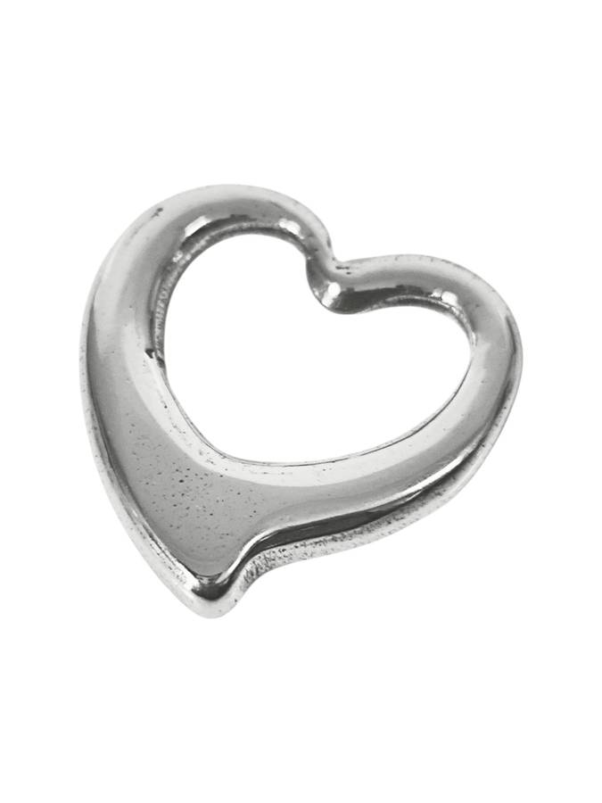 Rounded Heart Pendant in stainless steel, no hole