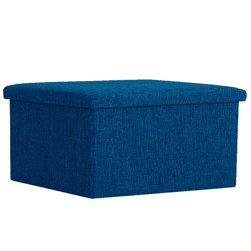 DHAO-Storage Ottoman Cube Linen Storage Box Collapsible Organizer - Blue L