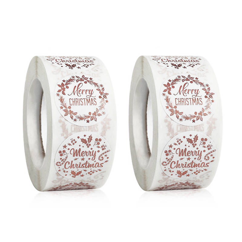 Christmas Stickers Roll For Envelope Self Adhesive Tag Seals Labels